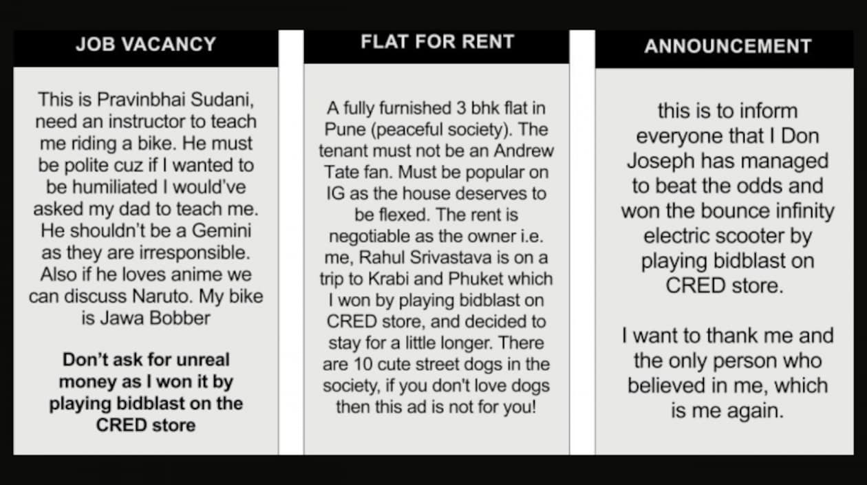 Viral CRED Ad: Masked as whacky classified newspaper ads, CRED's new campaign goes viral
