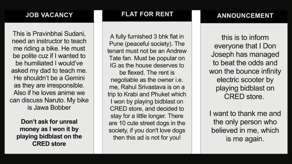 Viral CRED Ad: Masked as whacky classified newspaper ads, CRED's new campaign goes viral