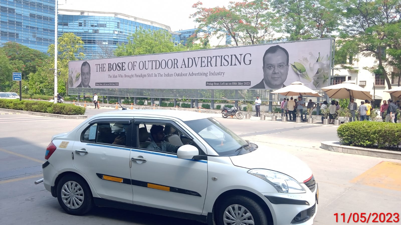 A billboard put up by a  Gurgaon-based agency All About Outdoor in the memory of Pratap Bose.