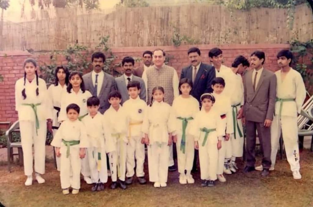 Neeral Trivedi with Late Rajiv Gandhi in 1991.