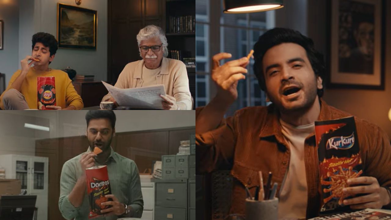 Set against a backdrop of diverse scenes, including cozy living rooms, bustling offices, and vibrant public spaces, each moment captures their responses to the spiciness. (Stills from the ad)