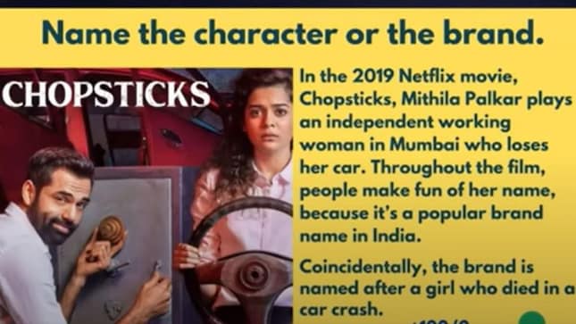 What’s the connection between Washing Powder Nirma, Chopsticks and Mithila Palkar?