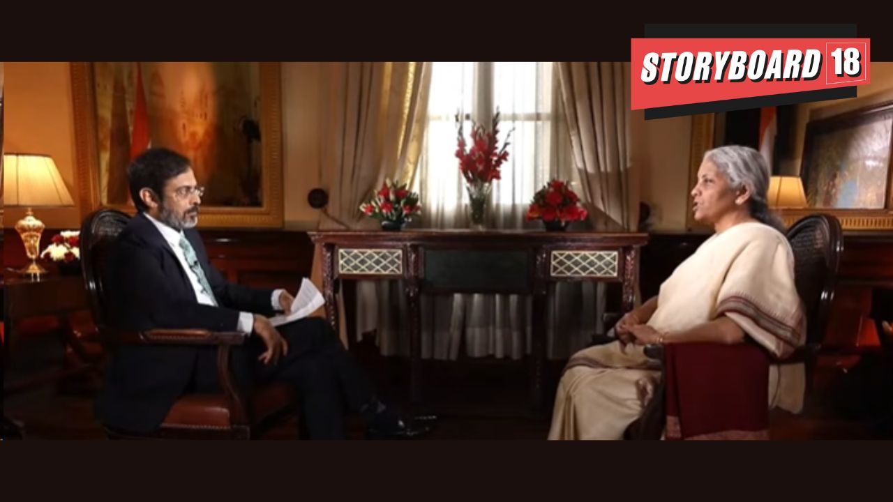 The impacts of digitisation and connectivity on the rural economy are not coming through in current economic indicators, FM Nirmala Sitharaman said in the interview with Joshi, Editor-in-Chief, Network18 on February 2. (Still from the interview)