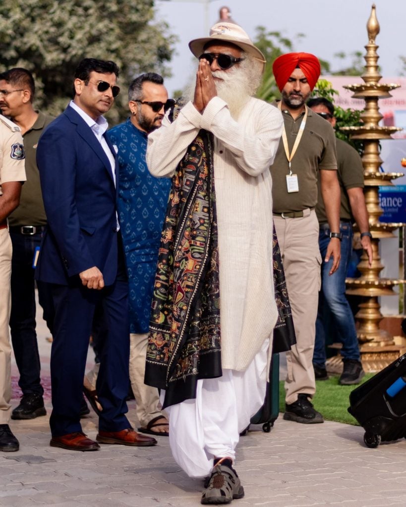 Sadhguru arrives in Jamnagar ahead of the pre-wedding festivities