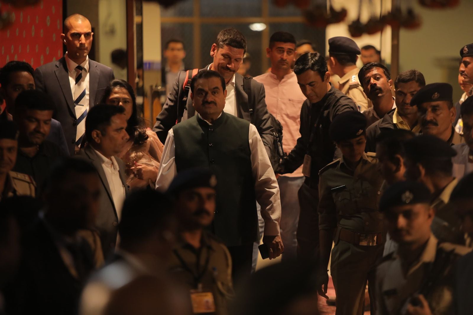 Gautam Adani lands in Jamnagar to be a part of the wedding festivities.