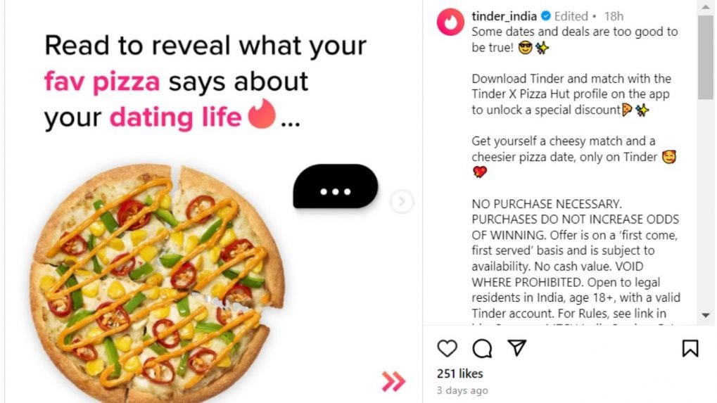 Pizza Hut and Tinder team up for a special Valentine’s month treat