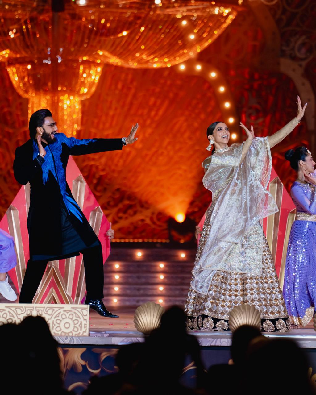 Ranveer Singh and Deepika Padukone at the pre-wedding festivity.