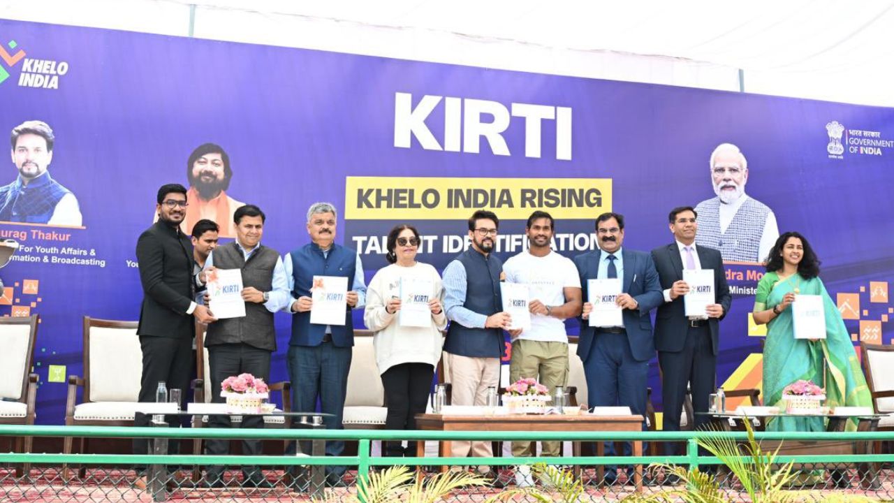 The fundamental objective of KIRTI is to create a pyramidal structure starting from the grassroots level and culminating in the development of elite athletes for achieving excellence at international platforms. The Target Olympic Podium Scheme, which has two divisions – core and developmental – sits right at the top of the pyramid. (Image source: Anurag Thakur via X)