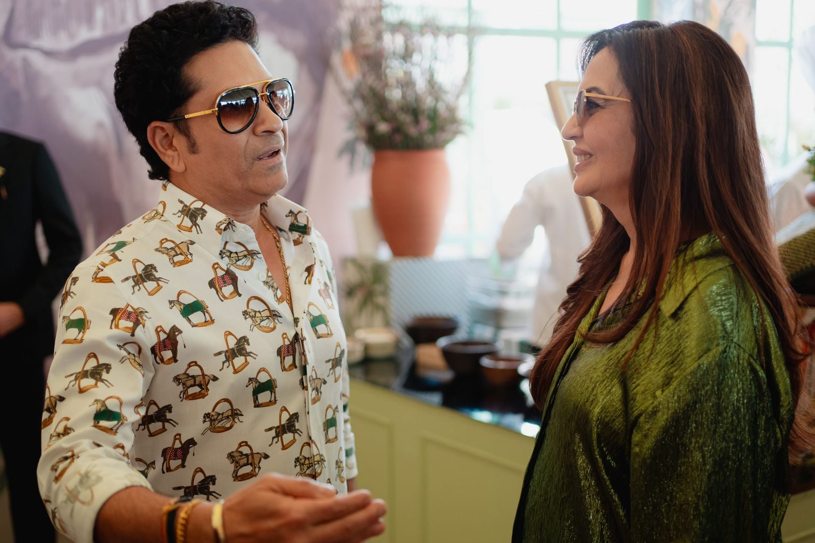 Sachin Tendulkar seen in a conversation with Nita Ambani.