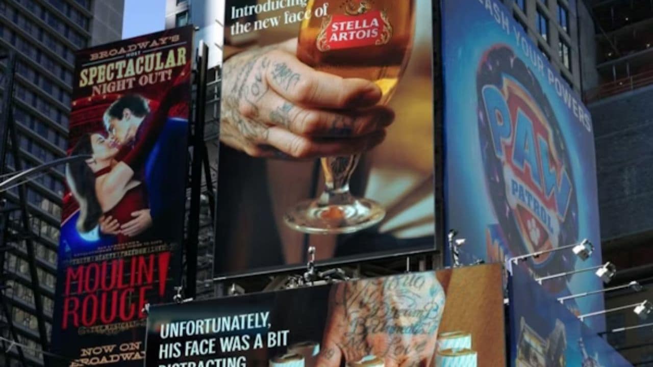 In a departure from traditional celebrity-centric campaigns, Stella's print ads ingeniously feature Beckham as a hand model, while outdoor ads spotlight his iconic tattoos. This approach not only captures attention but also emphasizes the shared experience and authenticity associated with enjoying a Stella Artois.