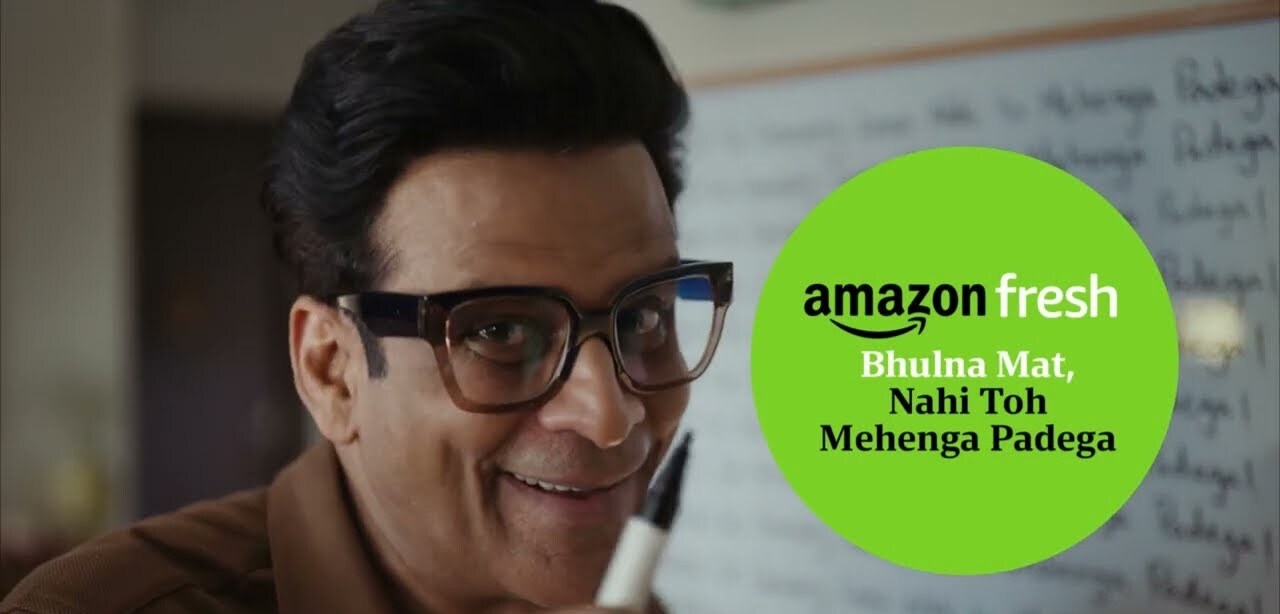 Manoj Bajpayee in one of the Amazon Fresh ad campaigns