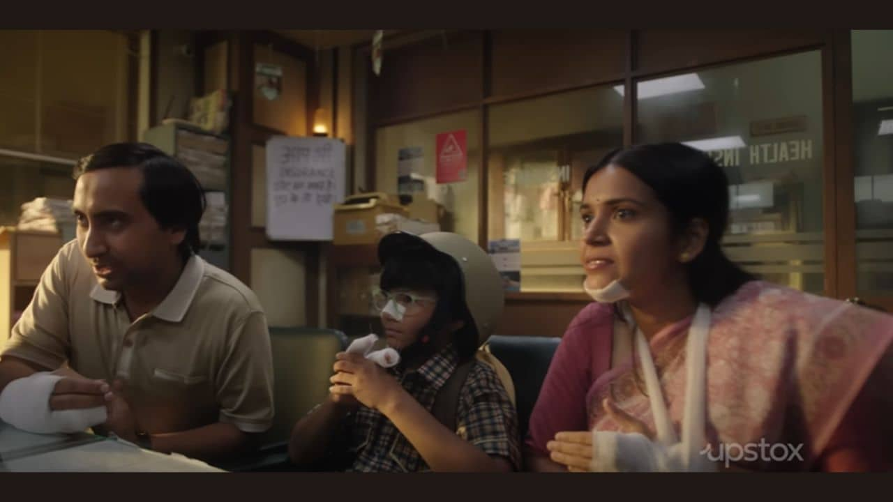 The video starts with a family of three speaking with an insurance agent to sort their coverage post an accident. But instead of clear guidance, the agent hits them with a barrage of confusing jargon and scripted responses (kit kit), leaving them feeling overwhelmed. (Still from the campaign)