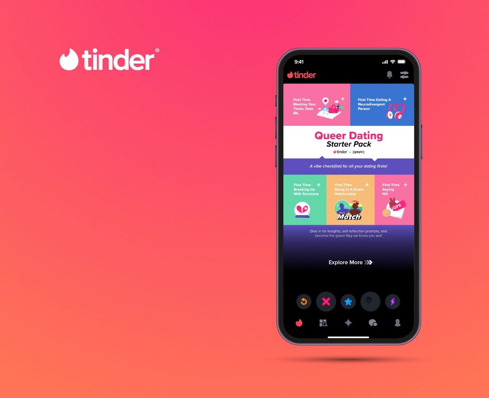 To support queer newbies to be their most authentic selves on their dating journeys, Tinder's Queer Dating Starter Pack, curated by Gaysi Family with insights from The QKnit, offers practical advice based on real-life experiences of the queer community.