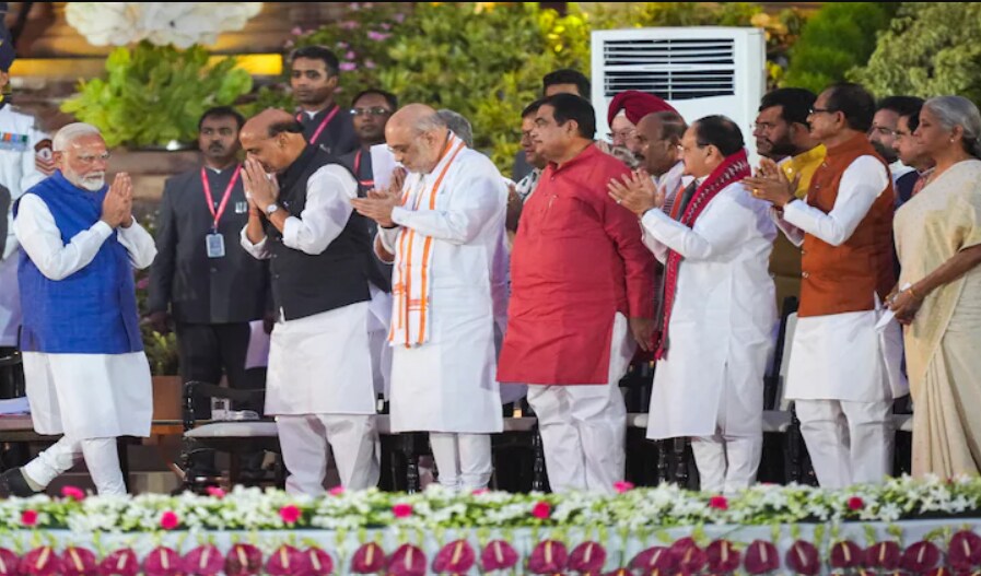 PM Modi and 72 elected MPs took oath on June 9, 2024, as the Bharatiya Janata Party-led National Democratic Alliance is set to form the government.