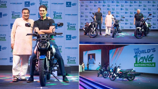 Bajaj Auto along with Nitin Gadkari launch world's first CNG motorcycle