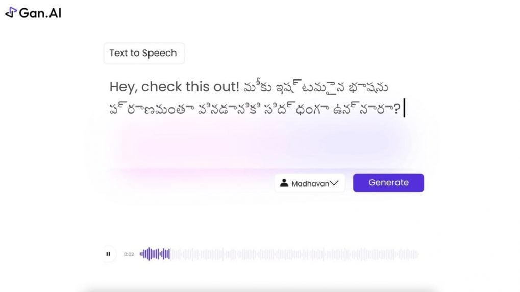 Gan.AI launches Myna-mini, a TTS model supporting 22 Indic languages