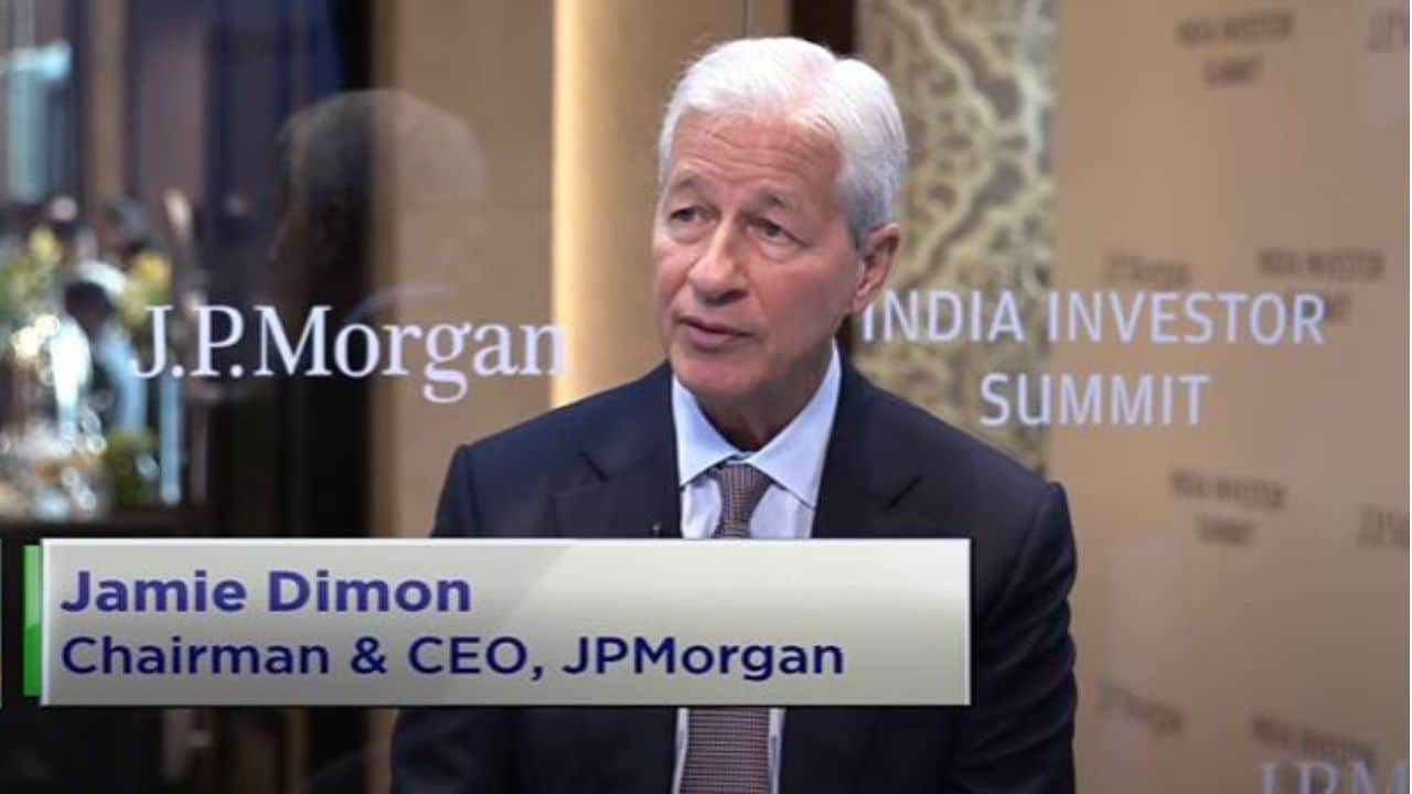 "India's goal to become a $7-trillion economy by 2030 is achievable," said Jamie Dimon, praising Prime Minister Modi's strong leadership and infrastructure initiatives. (Image Source: Youtube)