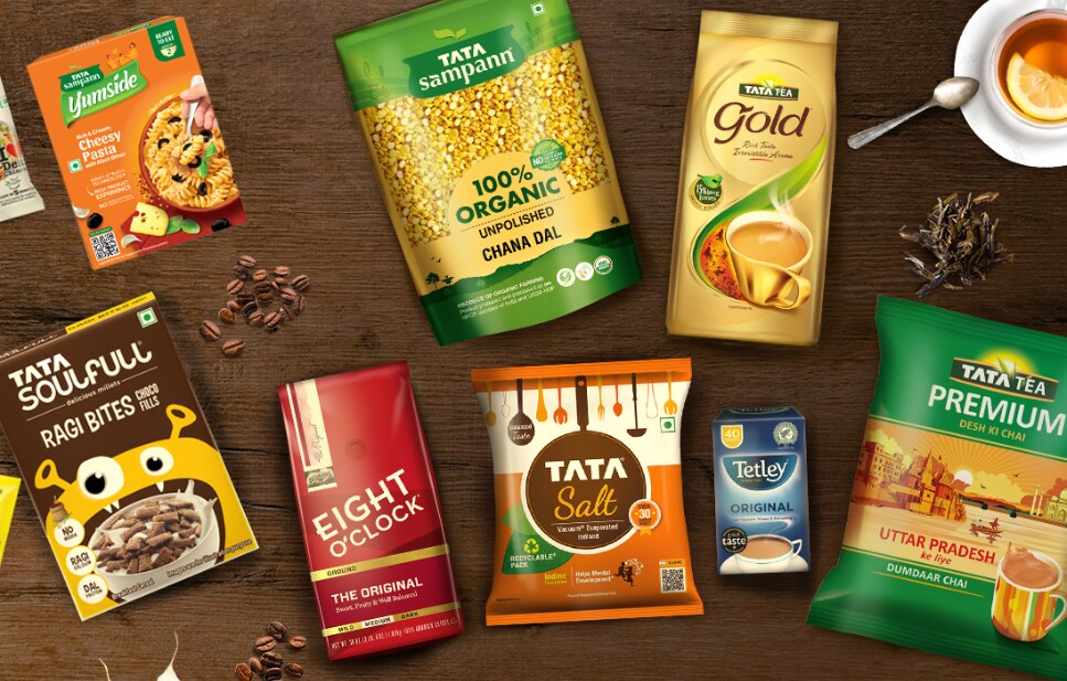 he Company’s portfolio of products includes tea, coffee, water, RTD, salt, pulses, spices, ready-to-cook and ready-to-eat offerings, breakfast cereals, snacks and mini meals.