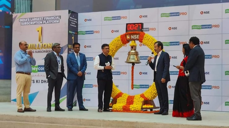 Moneycontrol Pro celebrates 1 million paying subscribers by ringing opening bell at NSE