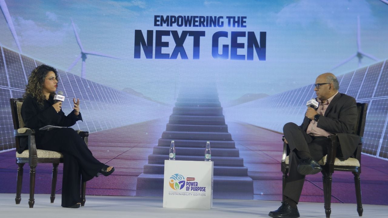 “AI will eventually end up replacing human beings in many areas—there will be a process of transition. But in the long run, AI should create more jobs than the job losses that are caused,” says Sanjeev Bikhchandani, Co-founder & Executive Vice Chairman, InfoEdge (in right) at the Storyboard18 and Network18 Group's Power of Purpose: Sustainability Edition.