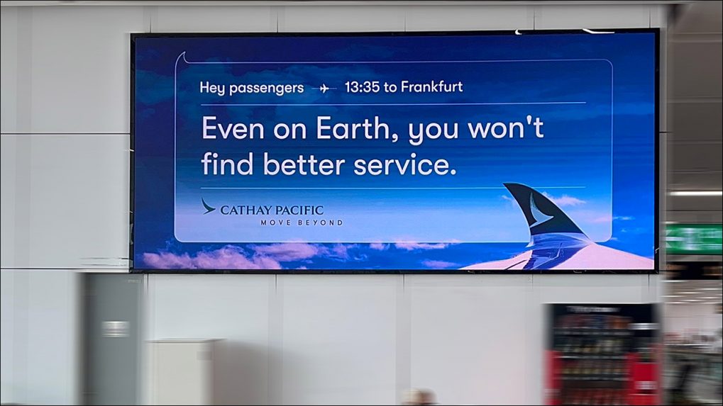 Cathay Pacific engages travellers in transit with its clever real-time OOH campaign