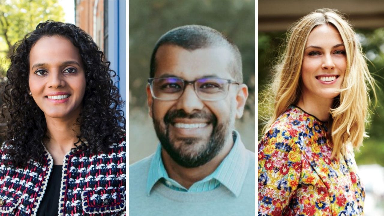 Bumble Inc announced key updates to the company’s senior leadership team and reaffirmed the company’s outlook for fiscal year 2024. (From left to right: Anu Subramanian, Neil Shah and Selby Drummond)