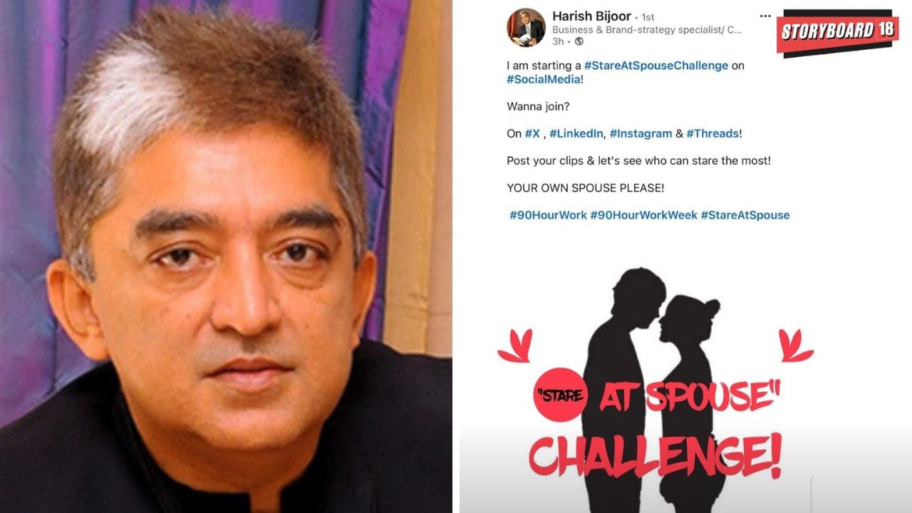 Harish Bijoor’s challenge encourages participants to stare at their spouses, share clips of the moment on platforms like X, LinkedIn, Instagram, and Threads, and celebrate the importance of personal relationships.