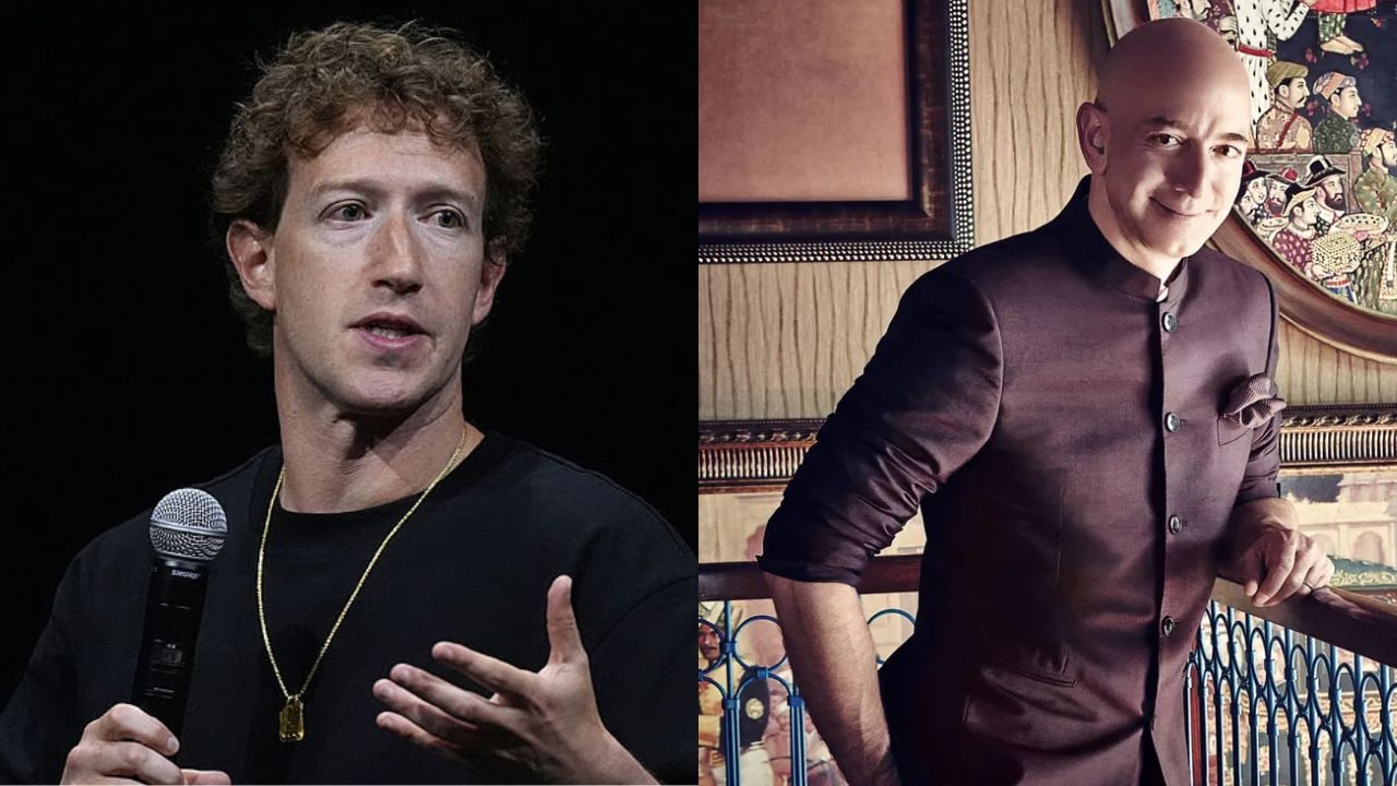 As Silicon Valley’s influence extends into entertainment, sports, and even space, its leaders are taking personal branding to the next level. (L-R: Mark Zuckerberg, Jeff Bezos)