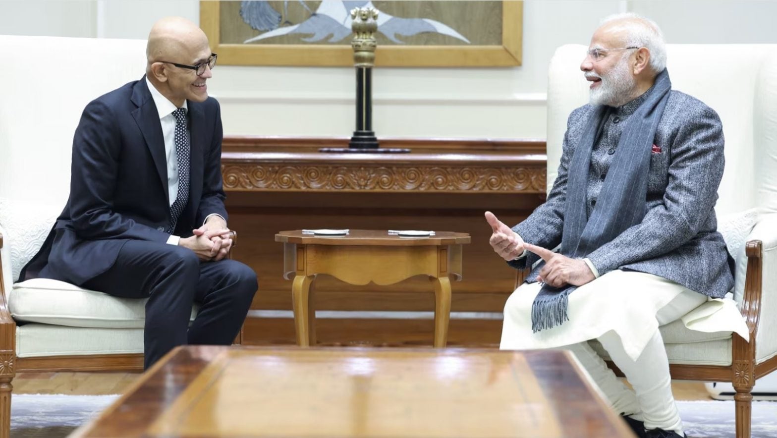 Prime Minister and tech giant CEO reaffirm commitment to advancing artificial intelligence, as India aims to become a global AI leader