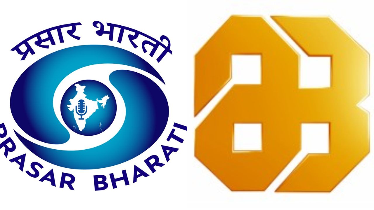 Under this collaboration, Sri Adhikari Brothers’ broadcast channels—Mastiii, Dabangg, and Maiboli—will also be accessible on the Waves. (From left to right - Prasar Bharati and Sri Adhikari Brothers. Image Source: YouTube and LinkedIn)