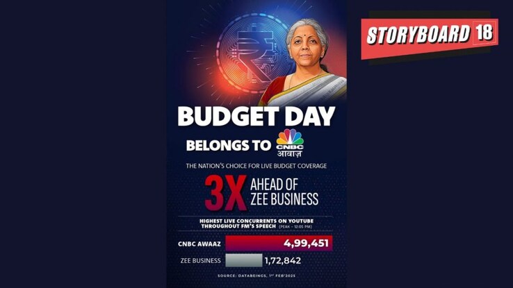 CNBC-AWAAZ dominates Budget coverage with 5 lakh concurrent views on YouTube during FM speech