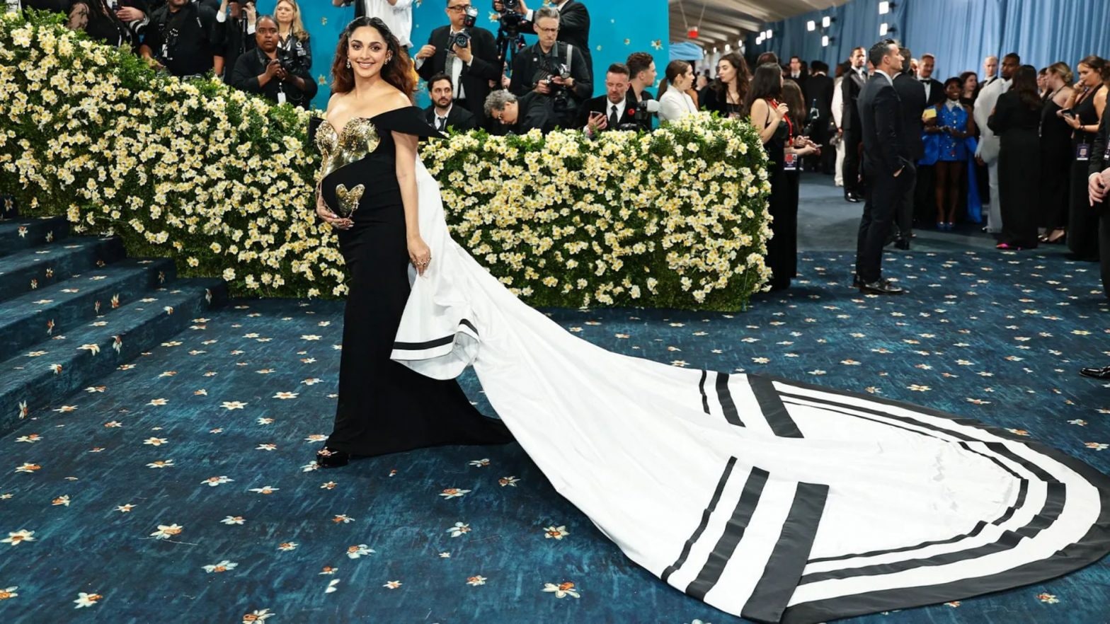 The regal blue carpet that greeted the world's fashion elite at the Metropolitan Museum of Art in New York was the handwork of Neytt, a designer label based in Allepey, Kerala. (Image credits: GQ India)