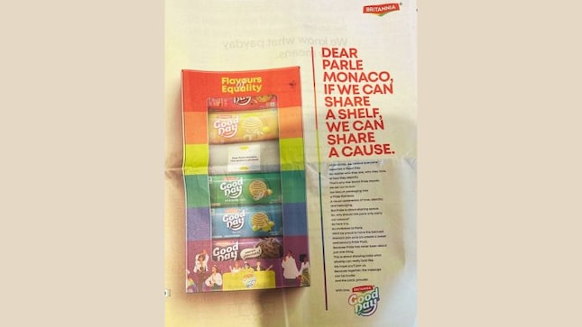 Britannia invites Parle to take space in this new ad: "Dear Parle Monaco, if we can share a shelf...."