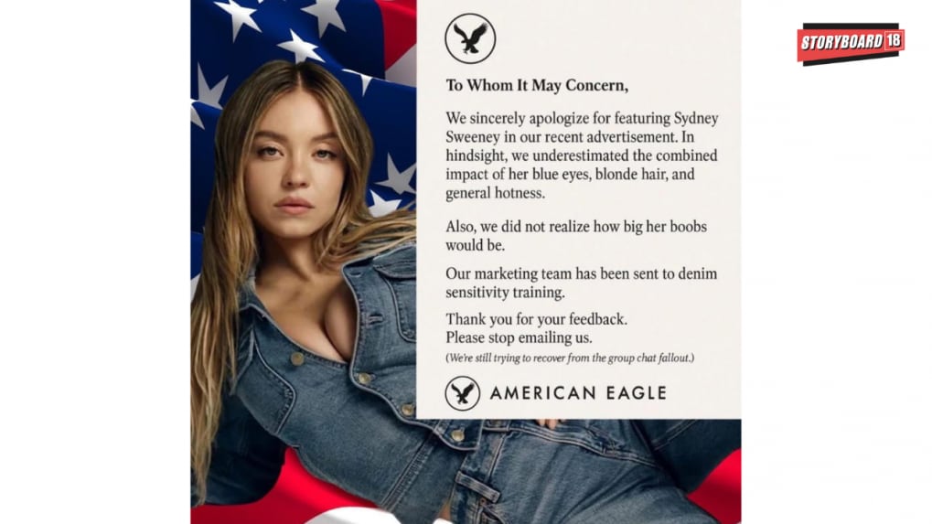 "We didn’t realise how big her boobs would be": American Eagle's 'apology' over Sydney Sweeney campaign goes viral