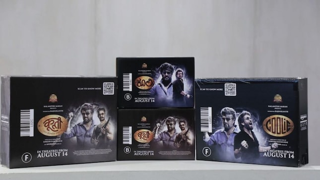 More than 4 lakh Amazon delivery boxes have been converted into cinematic touchpoints using Amazon's on-package advertising. Each box features visuals from Coolie along with a special perforated Coolie badge. This badge serves as a collectible for customers.
