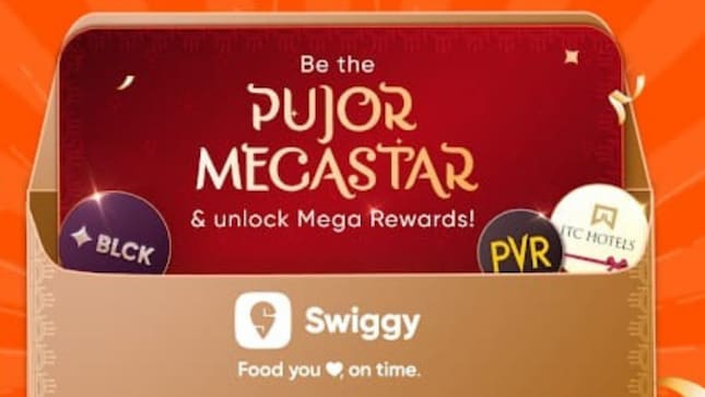 Swiggy has also introduced Pujo’r Megastar, an in-app activity where users can complete daily festive tasks.