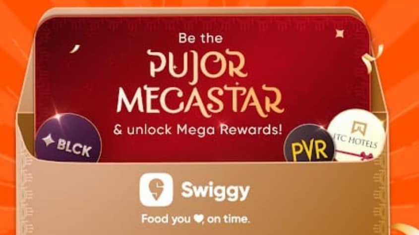 Swiggy has also introduced Pujo’r Megastar, an in-app activity where users can complete daily festive tasks.
