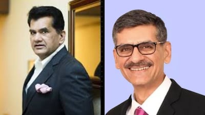 Amitabh Kant (L) and Hemant Malik (R)