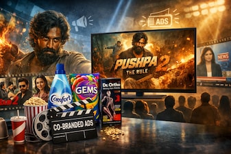 Among movie-linked campaigns, brands associated with ‘Pushpa 2’ accounted for 23% of total co-branded ad volumes in 2025, underlining the strong pull of large-scale film franchises for advertisers seeking mass reach.
