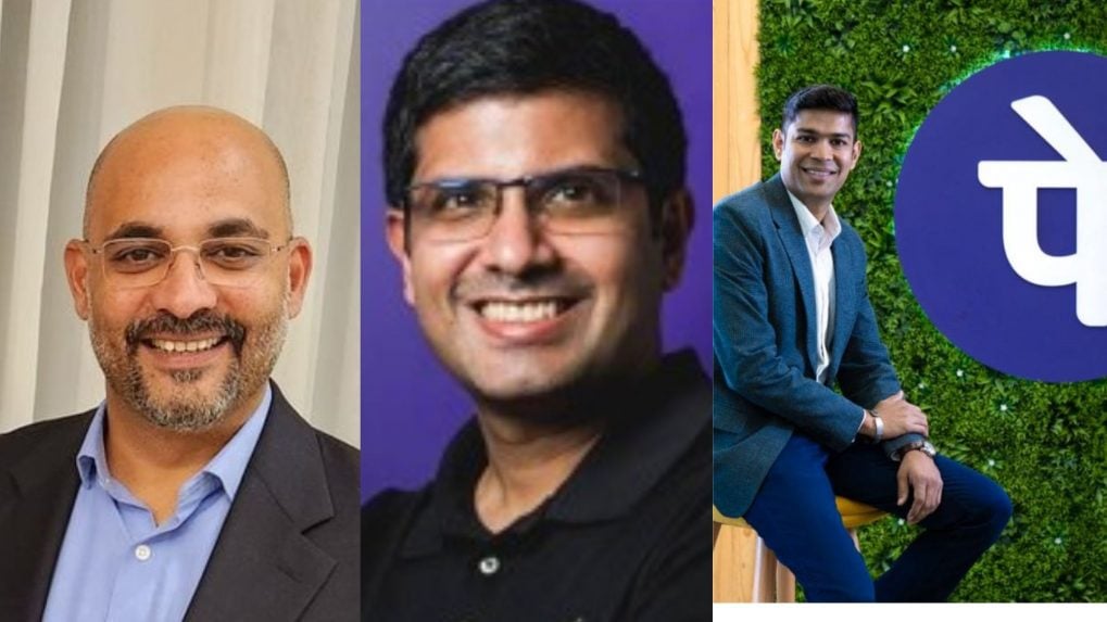 PhonePe leadership (L to R): Chief Executive Officer Sameer Nigam, Rahul Chari, co-founder and whole-time director and Chief Financial Officer Adarsh Nahata.