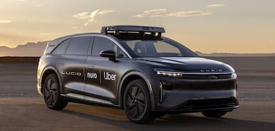 Uber, Lucid, Nuro ने Robotaxi का अनावरण किया; 2026 में Bay Area में लॉन्च.