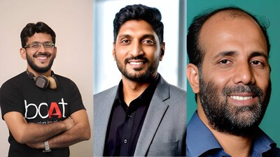 (From left to right: Aman Gupta (boAt), Sairam Krishnamurthy (Instamart), Abdul Nazer (iD Fresh))