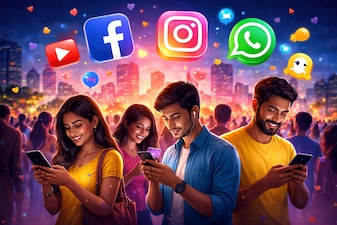 500 million Indians are now on social media — and Meta owns the top three apps (AI-generated image)
