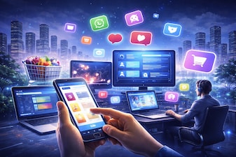 New media to cross 53% of India's M&E revenue mix by 2028; digital ads to reach ₹1,39,300 crore (AI-generated image)