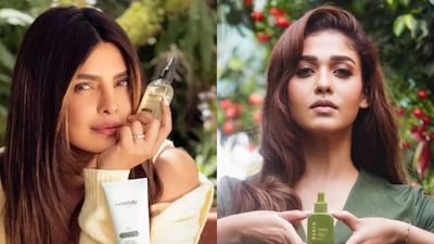 Priyanka Chopra's Anomaly offers eco-friendly haircare, Nayanthara's 9Skin blends natural ingredients with science, and Katrina Kaif's Kay Beauty focuses on inclusive, affordable cosmetics.