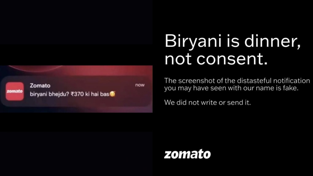 Zomato flags fake notification as Rs 370 biryani row widens